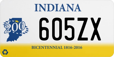 IN license plate 605ZX