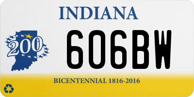 IN license plate 606BW