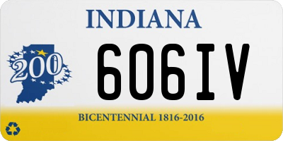 IN license plate 606IV