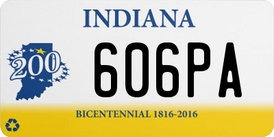 IN license plate 606PA