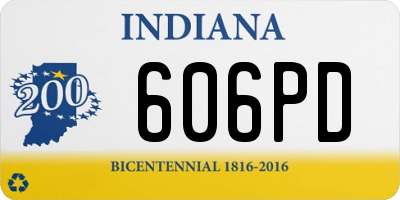 IN license plate 606PD