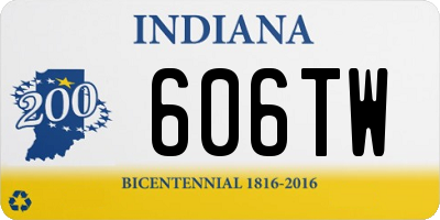 IN license plate 606TW