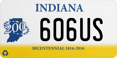 IN license plate 606US