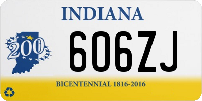 IN license plate 606ZJ