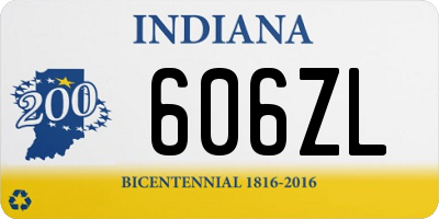 IN license plate 606ZL