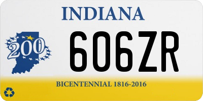 IN license plate 606ZR