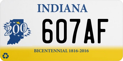 IN license plate 607AF