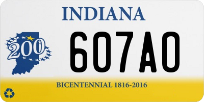 IN license plate 607AO