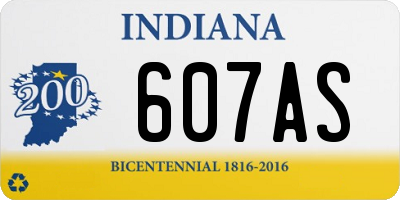 IN license plate 607AS