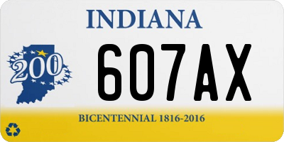 IN license plate 607AX