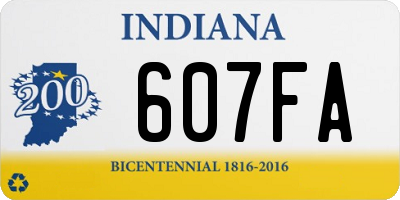 IN license plate 607FA