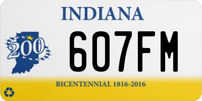 IN license plate 607FM