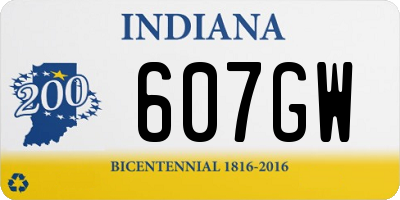 IN license plate 607GW
