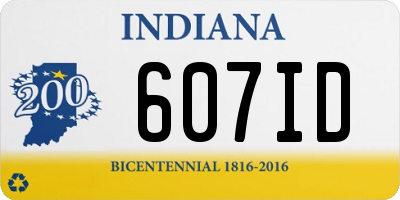 IN license plate 607ID