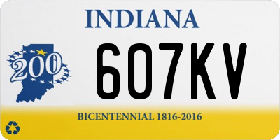 IN license plate 607KV