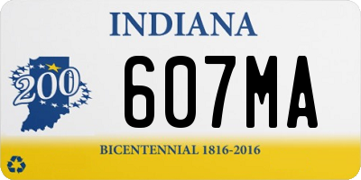 IN license plate 607MA