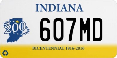 IN license plate 607MD