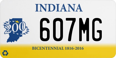 IN license plate 607MG