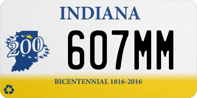 IN license plate 607MM