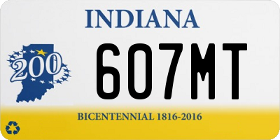 IN license plate 607MT