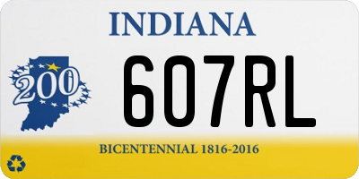 IN license plate 607RL