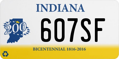 IN license plate 607SF