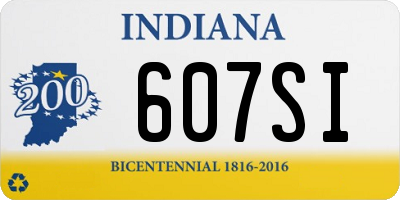 IN license plate 607SI