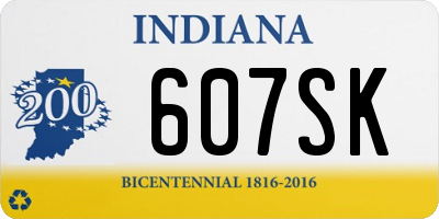 IN license plate 607SK