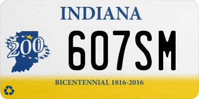 IN license plate 607SM