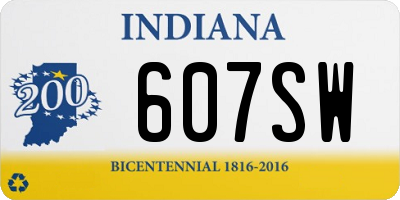 IN license plate 607SW