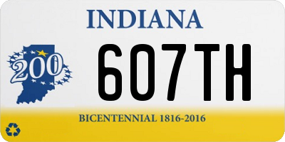 IN license plate 607TH