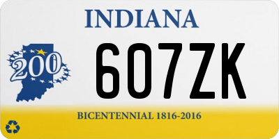 IN license plate 607ZK