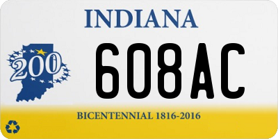 IN license plate 608AC