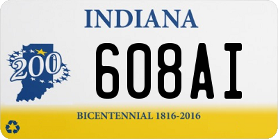 IN license plate 608AI