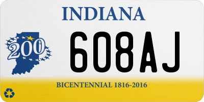 IN license plate 608AJ