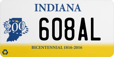 IN license plate 608AL