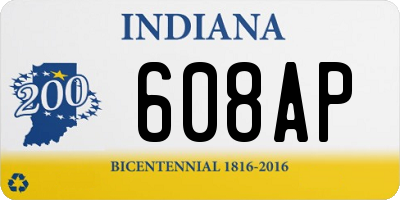 IN license plate 608AP