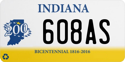 IN license plate 608AS