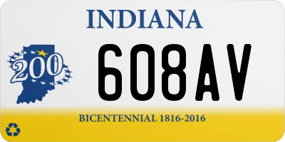 IN license plate 608AV