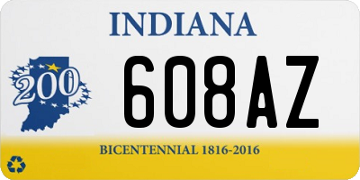 IN license plate 608AZ