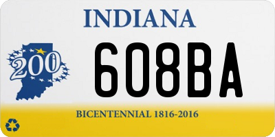 IN license plate 608BA