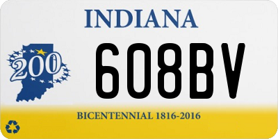 IN license plate 608BV