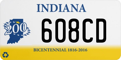 IN license plate 608CD