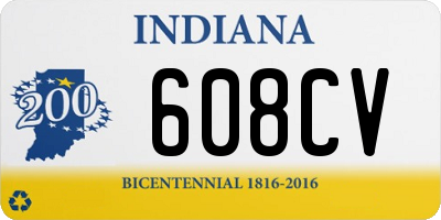 IN license plate 608CV