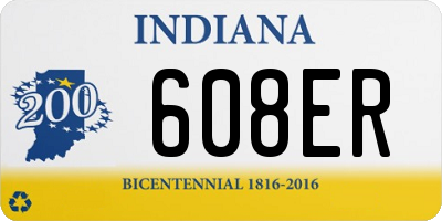 IN license plate 608ER