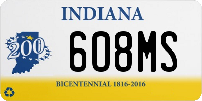 IN license plate 608MS