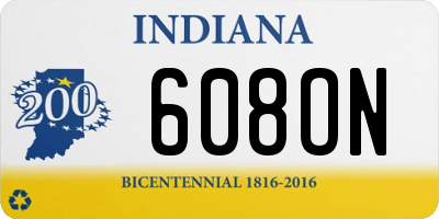 IN license plate 608ON