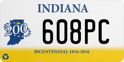 IN license plate 608PC