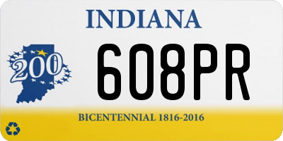 IN license plate 608PR