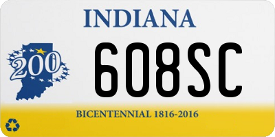 IN license plate 608SC